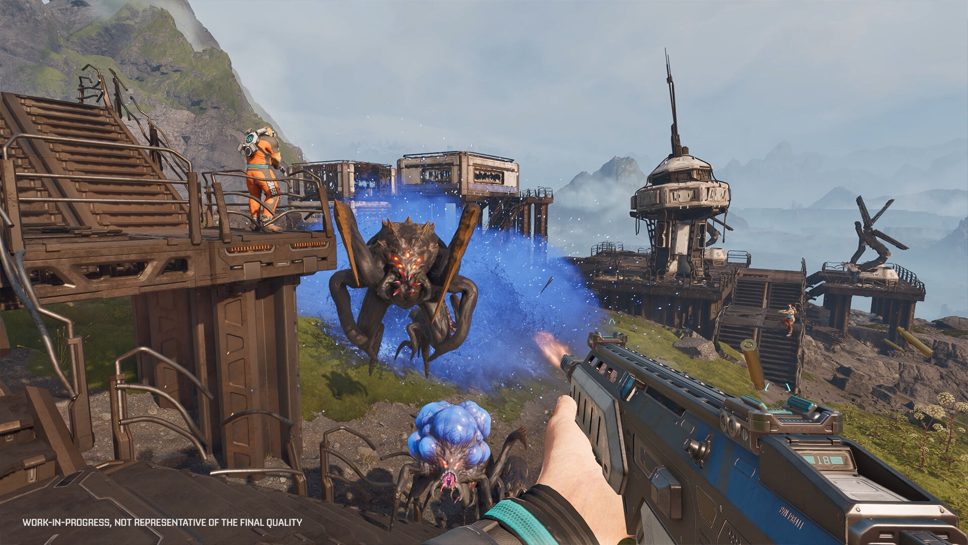 Alien-Invasion bei der Basis in StarRupture